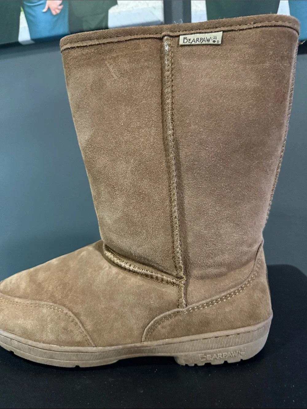 BearPaw Suede Mid-Calf Boot - Hickory Size 10